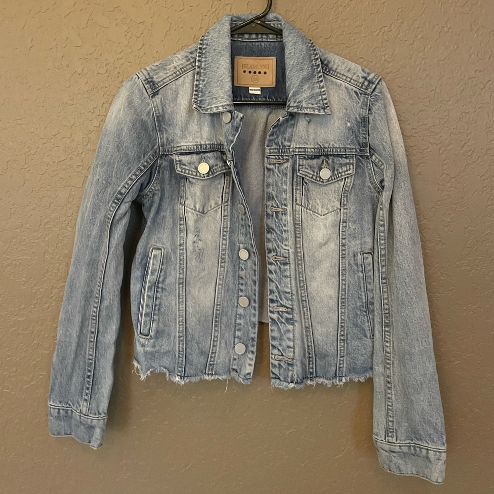 Women’s denim jacket distressed size xs